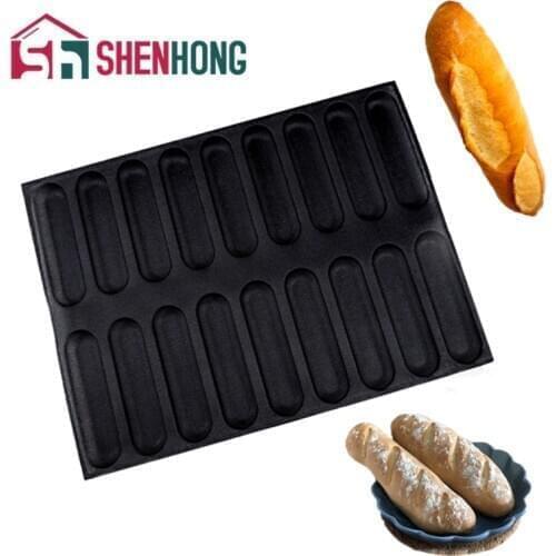 SHENHONG Silicone Glass Fiber Baguette Perforated Bread Mold Long Loaf Baking Perfored Pan Hamburger Mould Pastry Tart Tray