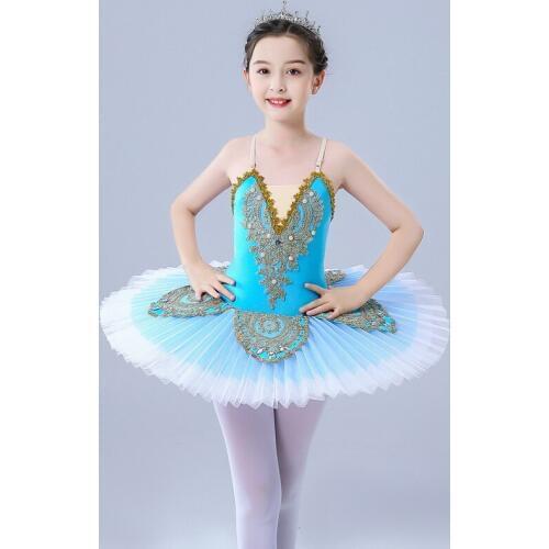 Blue Dance Dress For Girls Swan Lake Ballet Tutu Skirts Party Costumes Children Ballerina Dress Kids Ballet Dress