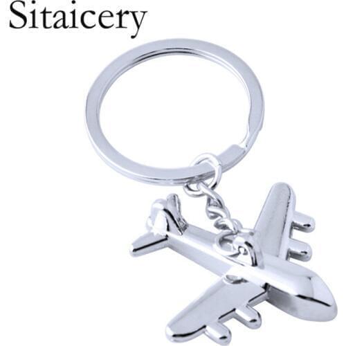 Sitaicery 2020 Aviation Air Plane Keychain Cute Aircraft Air Combat Enthusiasts for men Lover Gift Key ring trinket