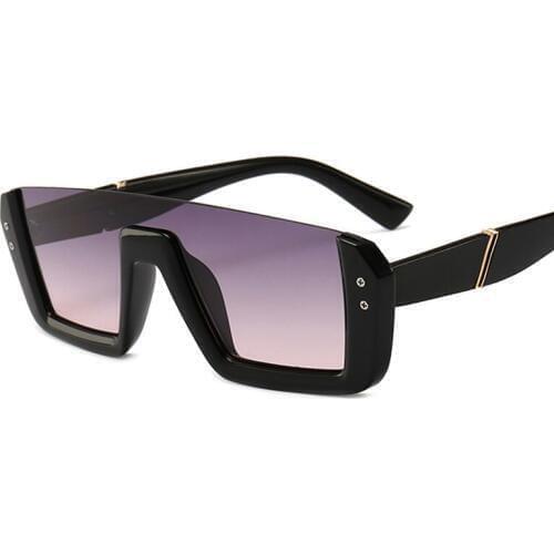 Semi Rimless Half Frame Luxury Oversized Rivet Sunglasses Women Brand Designer Square Sun Glasses Female Men Vintage Eyewear