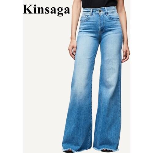 Plus Size High Waist Wide Leg Frayed Hem Long Jeans 3Xl 4Xl Bleach White Wash Bell-Bottom Denim Pants Trousers Mom Jean