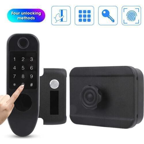 Smart Fingerprint Door Lock Password/ID Card/Mechanical Key Unlock Home Security Touch Screen Keyboard Code Door Lock USB Charge