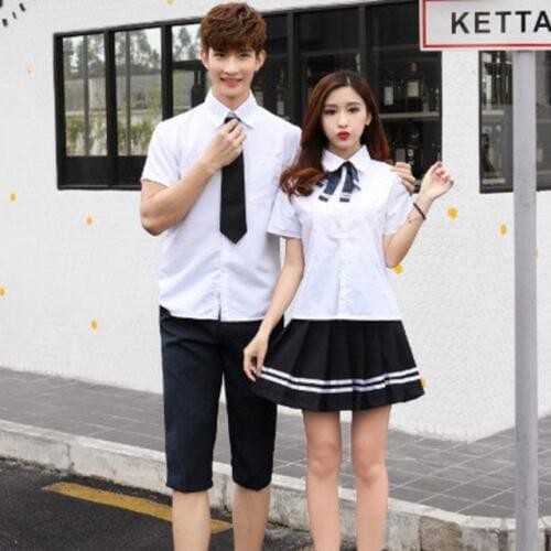 Japanese College Uniform Students Summer Colleges Uniforms Short Sleeve Teenager Navy Sailor Suit Boy Girls Cos Costumes D-0224