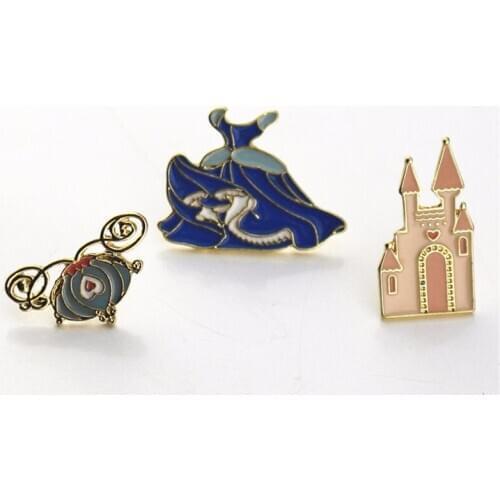 Multicolor Enamel Ice Pumpkin castle skirt girl brooch badge 2018 new European and American brooch factory direct sales