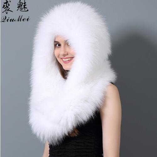 Real Fox Fur Scarf Women Winter Warm Long Scarf Fashion Ring Luxury Collar Scarves Wraps Female Women Winter Scarves Real Fur