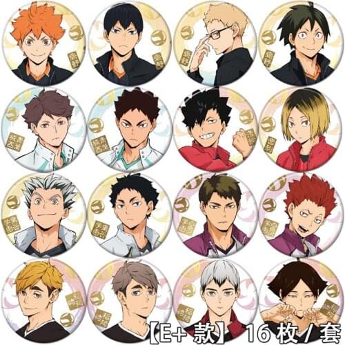 1pc 58mm Haikyu!! School Volleyball Round Buttons Brooch Badges Pins Broche Anime Fans