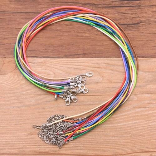 10PCS/Lot 1.5mm 19 Color Colorful Leather Cord Adjustable Braided 45cm Rope For DIY Necklace Bracelet Jewelry Making Findings