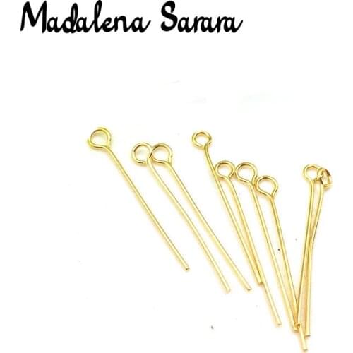 200Pcs/lot 16-18/20-22/24-26/2mm Eye Pins O pins Jewelry Findings Gold Plated Tone Headpins Diy Accessories