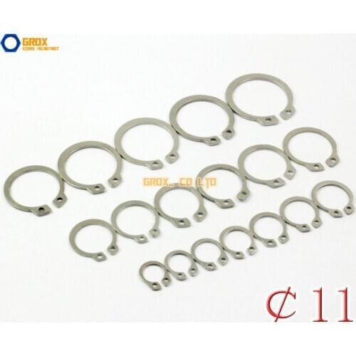 200 Pieces 11mm 304 Stainless Steel External Circlip Snap Retaining Ring