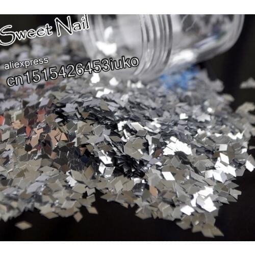 2020 Charming sexy sequins glittering diamond nail decoration 3D LEI piece sequins Pure Silver bagged B0100