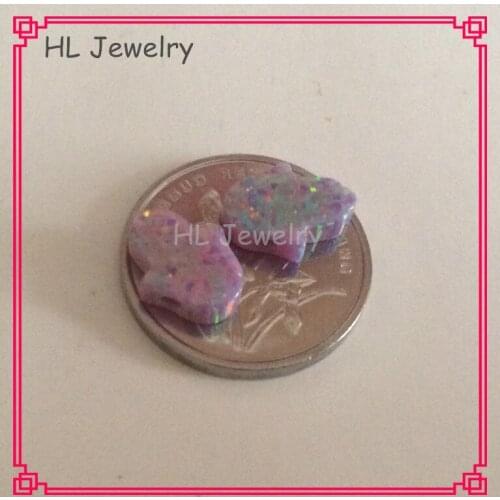 50PCS/Lot 8*10MM Op38 Multi Lavender Tiny Hand Opal Synthetic Fire Hamsa Opal