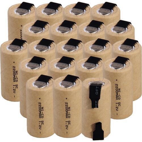 Lowest price 20 piece SC battery 1.2v batteries rechargeable 2200mAh nicd battery for power tools akkumulator