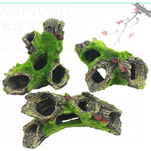 Aquarium decoration fish tank decoration aquarium accessories Imitation of moss roots landscaping flocking fish shelter