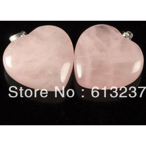 Hot sale new fashion diy 5pcs natural rose chalcedony charms heart jades pendant findings accessories women jewelry 25mm MY4682
