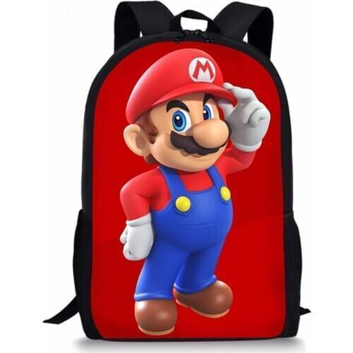 HaoYun Fashion Childrens School Backpack Super-Mario-Prints Pattern Toddlers School Bags Cartoon Design Teenagers Travel Bags