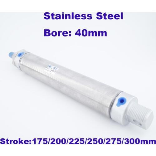 Buy pneumatic cylinder double acting bore 40mm stroke MA40-175/200/225/250/275/300mm stainless steel air cylinder