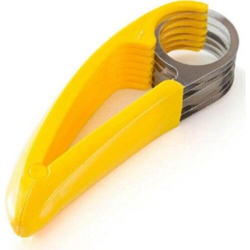 Banana Slicer Cut Ham Sausage Cucumber Fruit Salad Cutter Stainless Steel Kitchen Supplies Slice Evenly Household Kitchen Tools