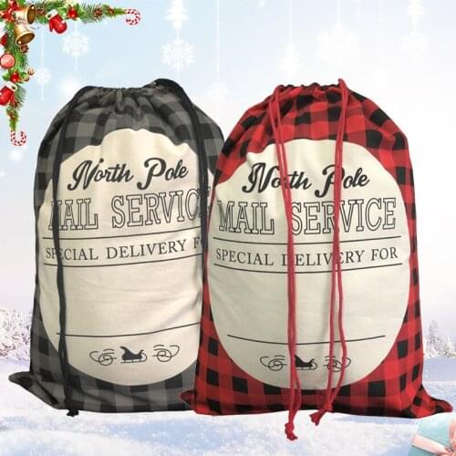 Christmas Gift Bag Sack Drawstring Santa Claus Cotton Storage Candy Bag Large 50x70CM Home Decoration