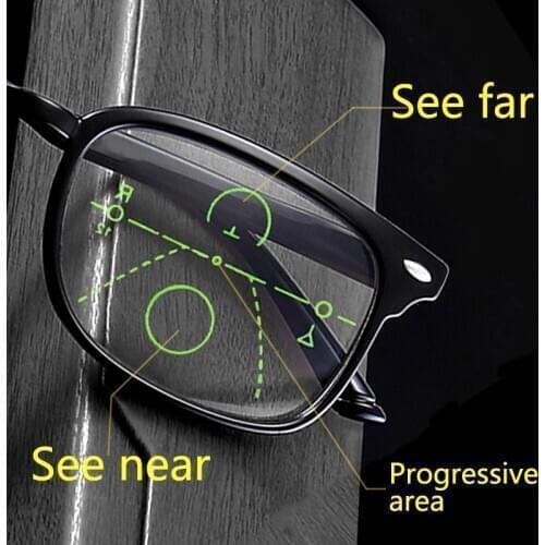 Progressive Reading Glasses Men Women Multifocal Presbyopic Glasse See Far Near Anti-blue Light Low Bridge Big Full Frame