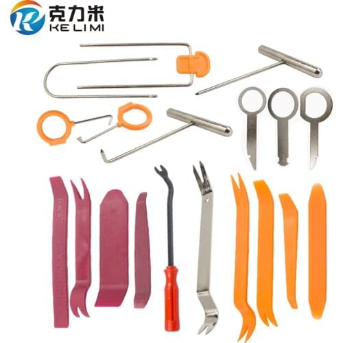 KE LI MI Metal Plastic Car Radio Door Clip Panel Trim Dash Audio Removal Pry Repairing Tool Kits