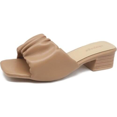 2021 Summer New Style Flat-bottomed Fashion Open-toe Beach Shoes Flat Fold Sandals And Slippers Women One Font