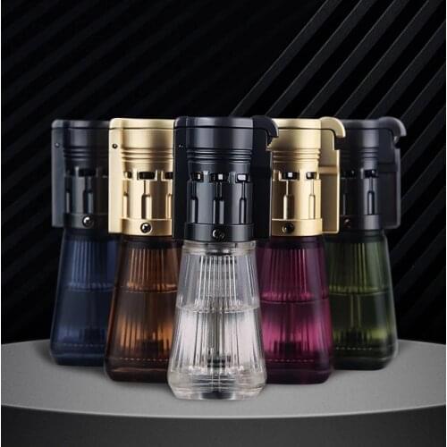 New Honest Windproof Triple Torch Lighter Jet Butane Gas Inflatable Lighter Acrylic Grinding Wheel Ignition Lighter Smoking Gift