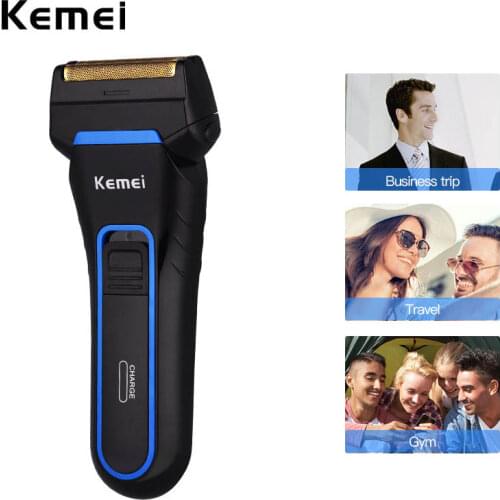 Kemei Rechargeable Electric Shaver Reciprocating Twin Blade Men Razor Rechargeable and Cordless Double Heads Shaving Machine 42D
