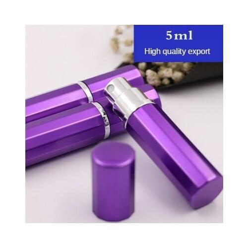 10/30/50pcs 5ml Purple Top Grade Mini Portable Travel Refillable Bottles Perfume Atomizer Bottle For Spray Scent Pump Case