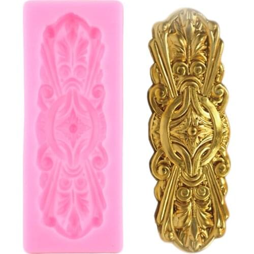 Baroque Scroll Relief Fondant Cake Border Decorating Tools Cupcake Topper Molds Candy Resin Clay Mould Chocolate Gumpaste Moulds