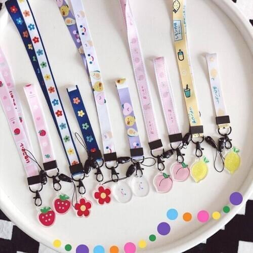 Cell Mobile Phone Straps Detachable Cute fruit Neck Lanyards for keys Strap ID Card Keycory Holder Phone Wristrap Lanyard
