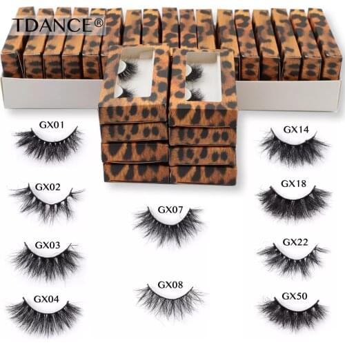 TDANCE Fluffy Mink Lashes Wholesale 5-100 Pairs/Bulk Real Mink Eyelash 20mm-22mm Soft Messy Natural Long Makeup Lash Faux Cils