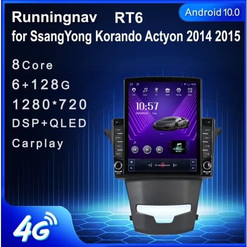 Runningnav For SsangYong Korando Actyon 2014 2015 Tesla Type Android Car Radio Multimedia Video Player Navigation GPS