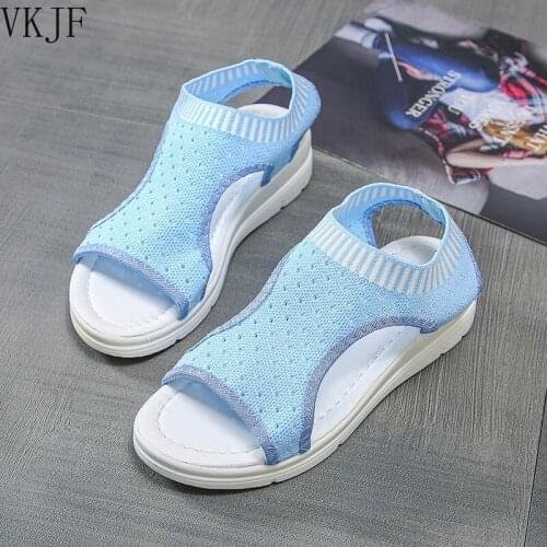 Sandals Women Summer 2021 New Open Toed Flat Roman Women Sandals Flying Woven Hollow Platform Sports Sandals Tenis De Mujer