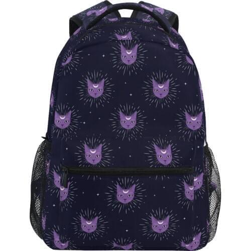 Women School Backpacks Polyester Schoolbag For Teenagers Girls Seamless cat printing Student Book Bag Boys Mochilas Sac A Dos