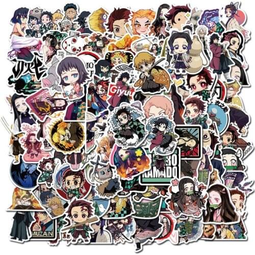 10/50/100pcs Anime Demon Slayer Kimetsu No Yaiba Sticker Waterproof PVC Skateboard Luggage Motorcycle Kid Boy Vsco Sticker