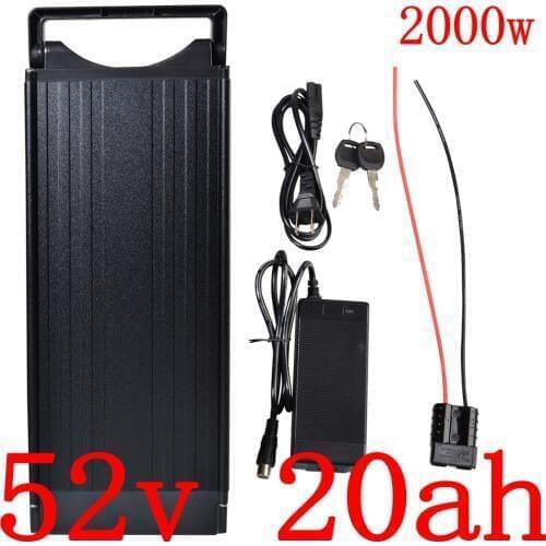 52V Electric Bicycle Battery pack 52V 20AH Rear Rack Lithium Battery 51.8V 1000W 2000W eBike battery with Double Layer Luggage