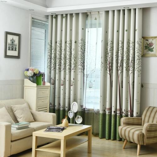 2017 New Arrived Window Treatment Printed Blind Curtain for Living Room/Kitchen Blackout Curtain for Bedroom Ready-made Trees