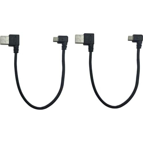 2pcs/lot Micro USB Cable Combo Right Angle Micro USB 5 Pin Male to USB 2.0 Type A Right Angle Male Data Sync and Charge Cable