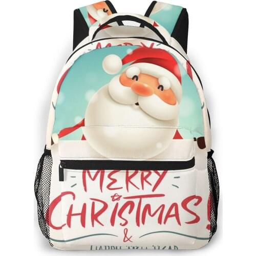 2021 Travel Backpacks Cartoon Santa Claus With Signboard Girl Backpack For Women Large Capacity School Bag For Teenage