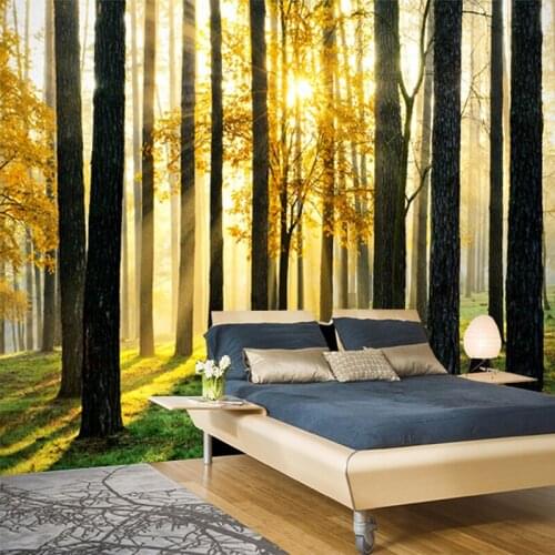 3D Wallpaper Forest Sunshine Landscape Photo Mural Living Room Bedroom Dining Room Interior Decor Wall Papers Papel De Parede 3D