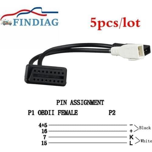 5pcs/lot 2X2 Connector Cable for Audi Professional Adapter Cable 16Pin Connector 2P+2P for Seat 16 Pin Interface for VAG COM KKL
