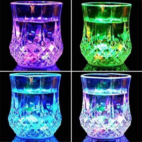 Acrylic LED Glow Light Cup Colorful Beer Bar Party Flashing Mug Whisky Shot Drink Cups Creative Fashion Night Cup Halloween