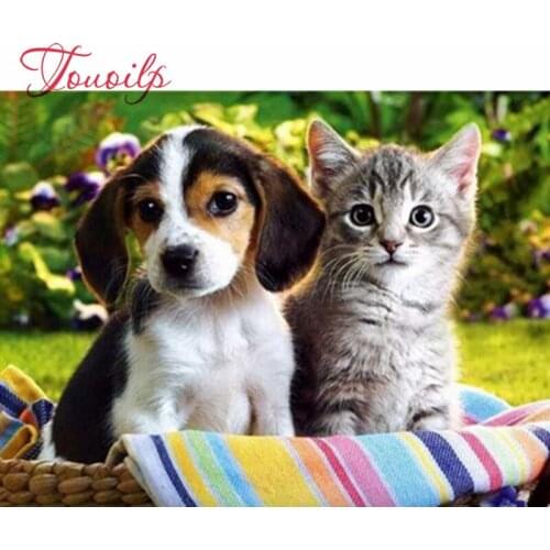 Diamond painting exquisite stitch of mosaic pet dog and cat picture home decor full Square 5D diy hand made diamond embroidery