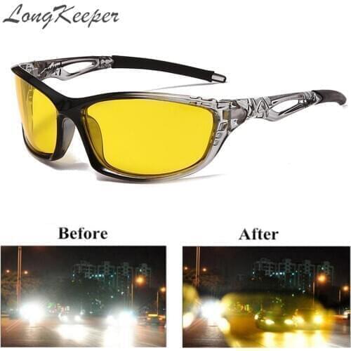 Anti Glare Night Vision Glasses For Men Women Sport Polarized Sunglasses Classic Brand Designer Black Grey Red Driving Goggle