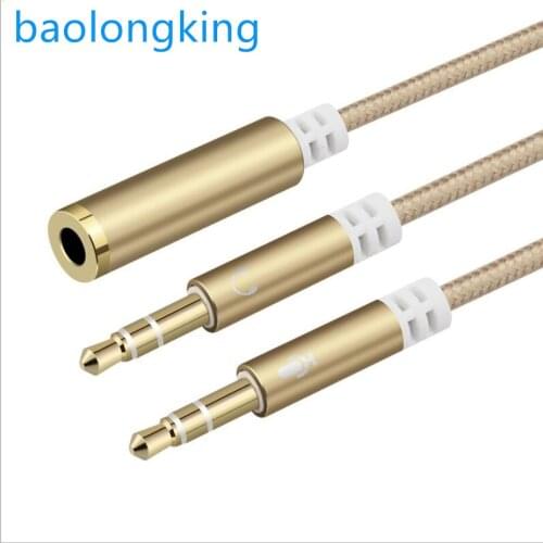 Two-hole computer headset audio combo audio cable