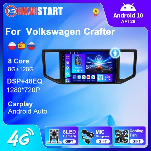6G+128G Car Multimedia Video Player For Volkswagen Crafter 2017-2021 BT Carplay Navigation GPS Stereo 2 Din 4G WIFI DSP Radio