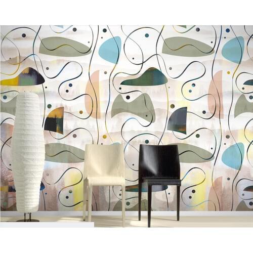 Ink Landscape Abstract Geometric Pattern 3d wallpaper,living room TV backgroundsofa wall bedroom restaurant bar papel de parede