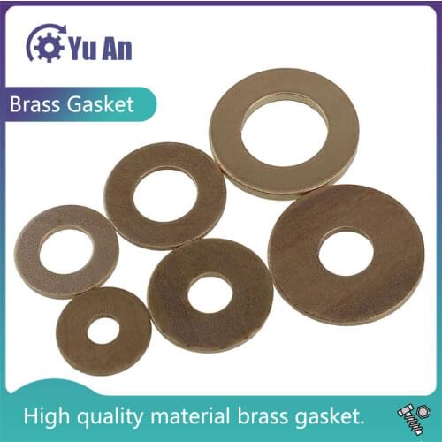 Rosh Environmental Protection Brass Flat Washer Brass Meson H59 Tonghuasi M8-m20 Spot Wholesale Supply 20Pcs