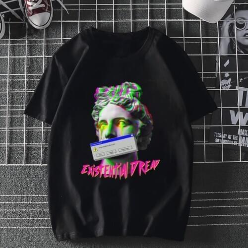 Aesthetic Vaporwave 2021 Summer New Fashion Cool Casual Men Women T-Shirts Harajuku Fashion Funny Creative Unisex Tops Tees