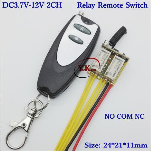 Small Size Remote Control Switch 4.5V 5V 6V 7.4V 9V 12V Car motorcycle Electric vehicles Relay Remote Switch NO COM NC Output 0V